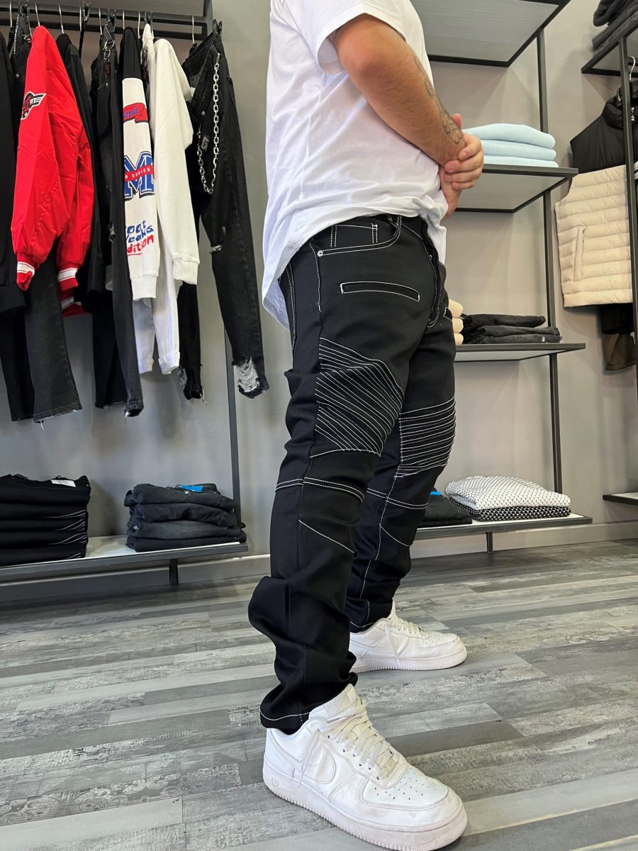byker (jeans) con cuciture bianche